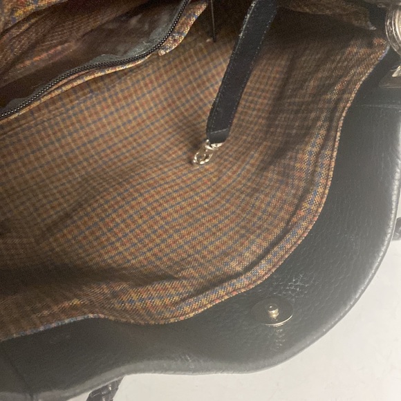 BRIGHTON Black Pebbled Leather Shoulder Bag Purse - Picture 15 of 17